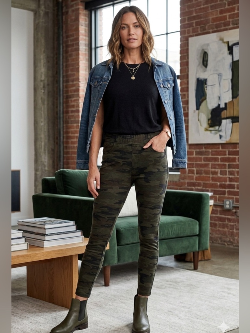 Sanctuary | Green Camouflage Pull-on High Rise Skinny Pants | Sz S